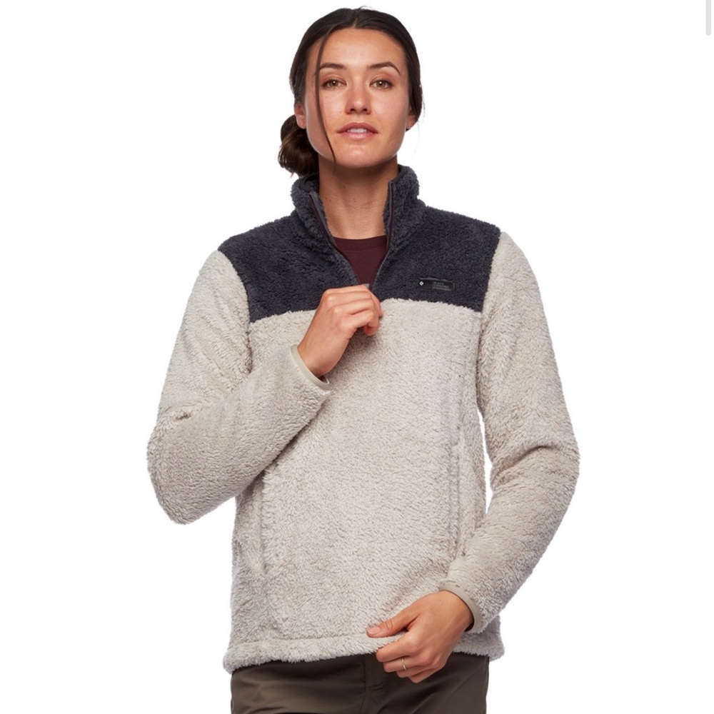 Black Diamond Women's Roadie Quarter Zip Fleece White Black Small 1/4 Zip